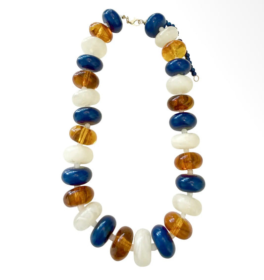 Bailey Beaded Chunky Navy Mix Necklace
