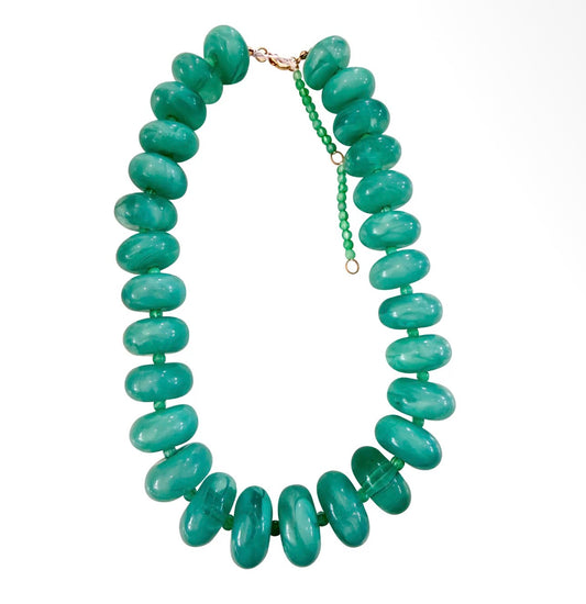 Bailey Chunky Beaded Necklace - Turquoise