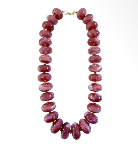 Liberty Beaded Chunky Necklace-Rose