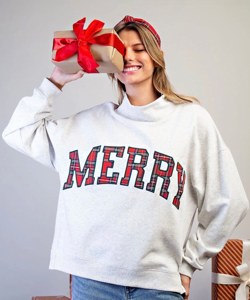 MERRY Mock-Neck Sweatshirt
