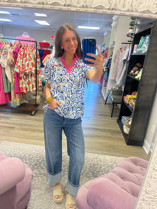 Ocean Breeze & Pink Top
