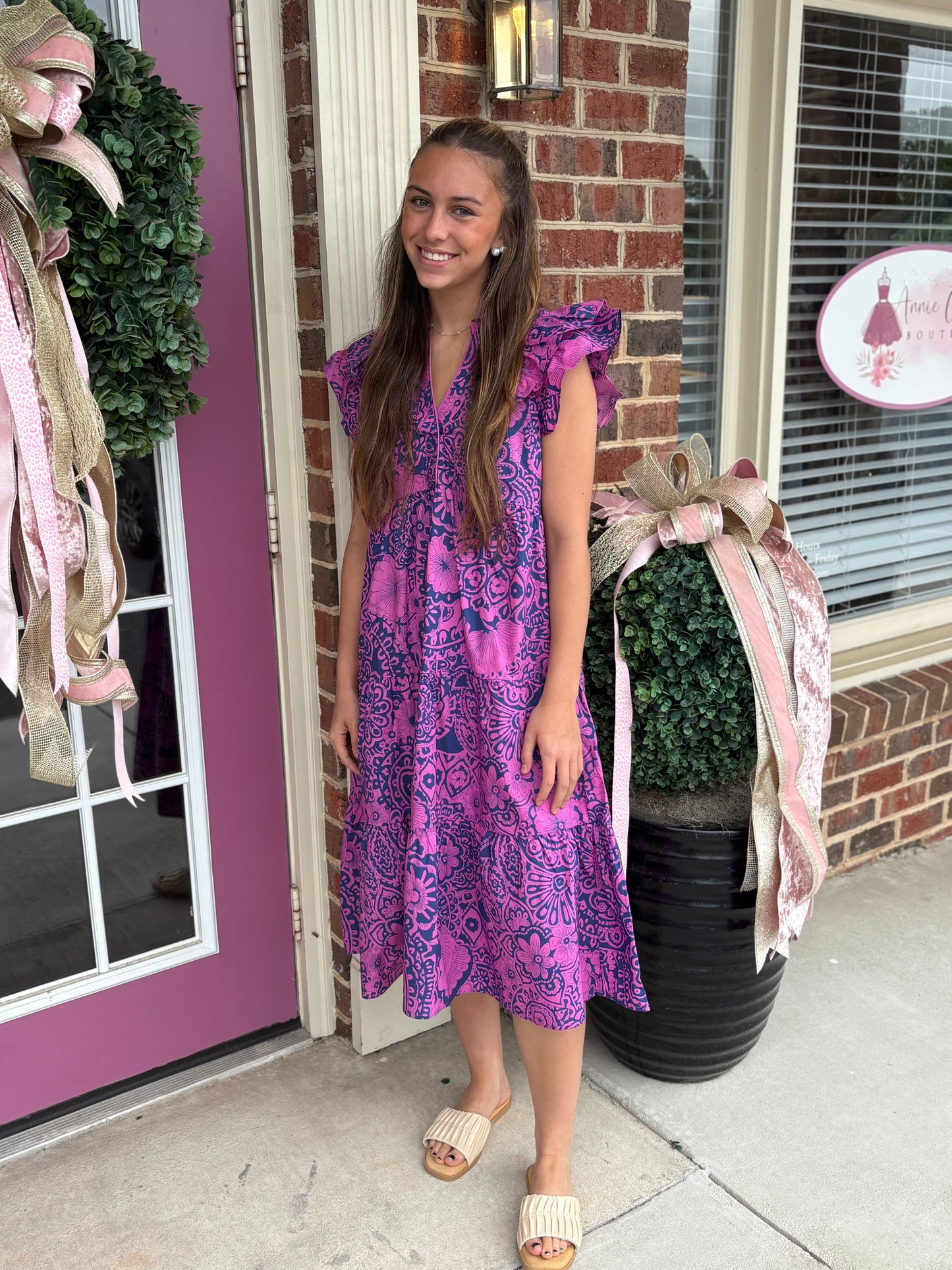 Two Toned Collared Midi Dress