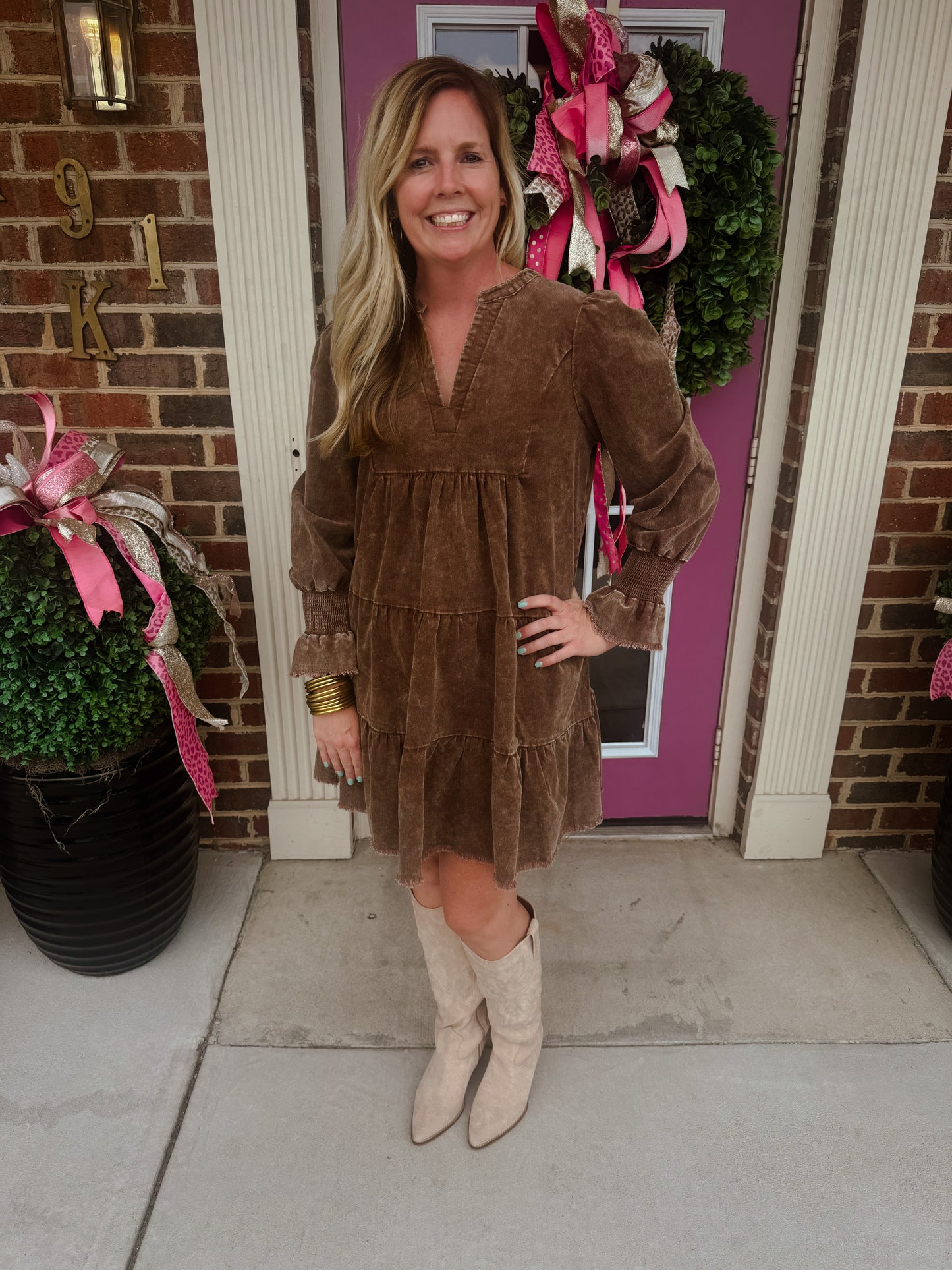 Stone Washed Corduroy Dress