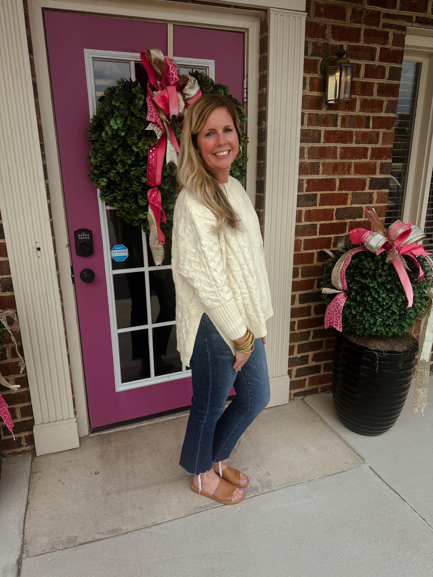 Cream cable knit sweater