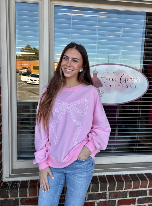Pink Bow Sweatshirt