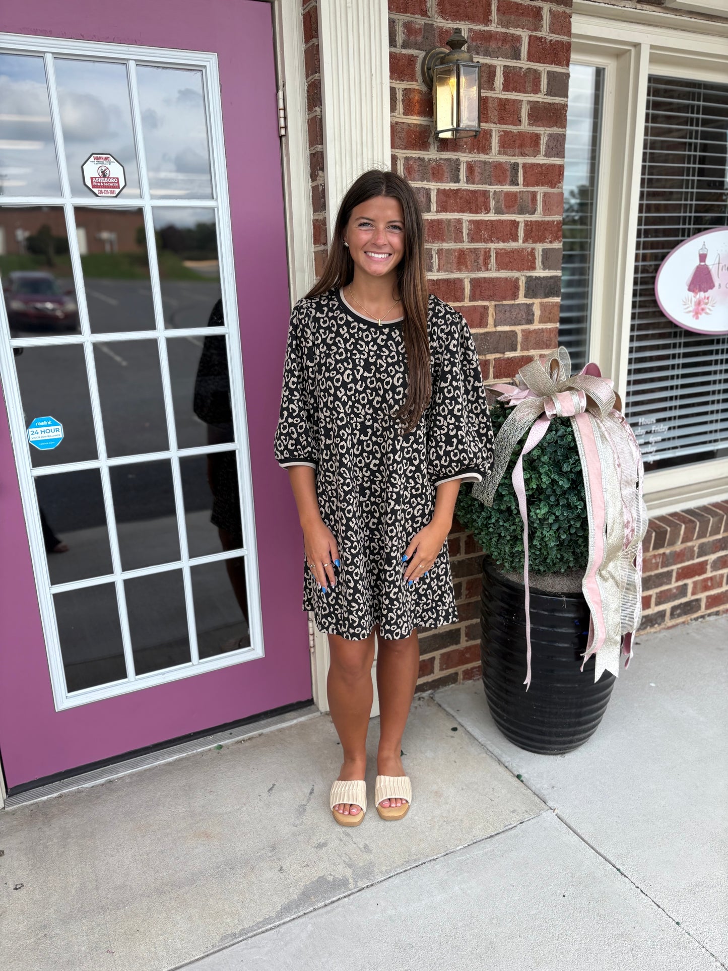 Print Jacquard Mini Dress