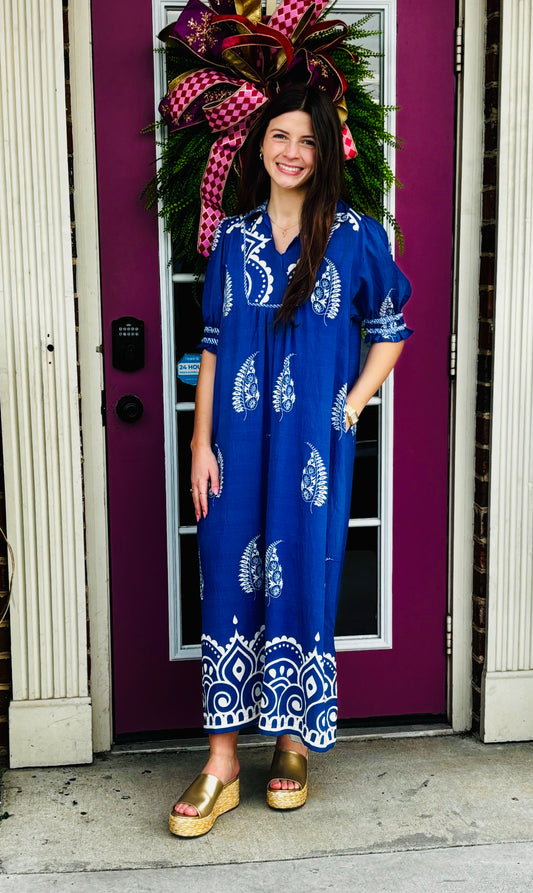 The Seaside Paisley Dress