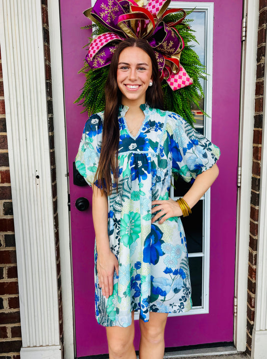 Floral Print Babydoll Dress