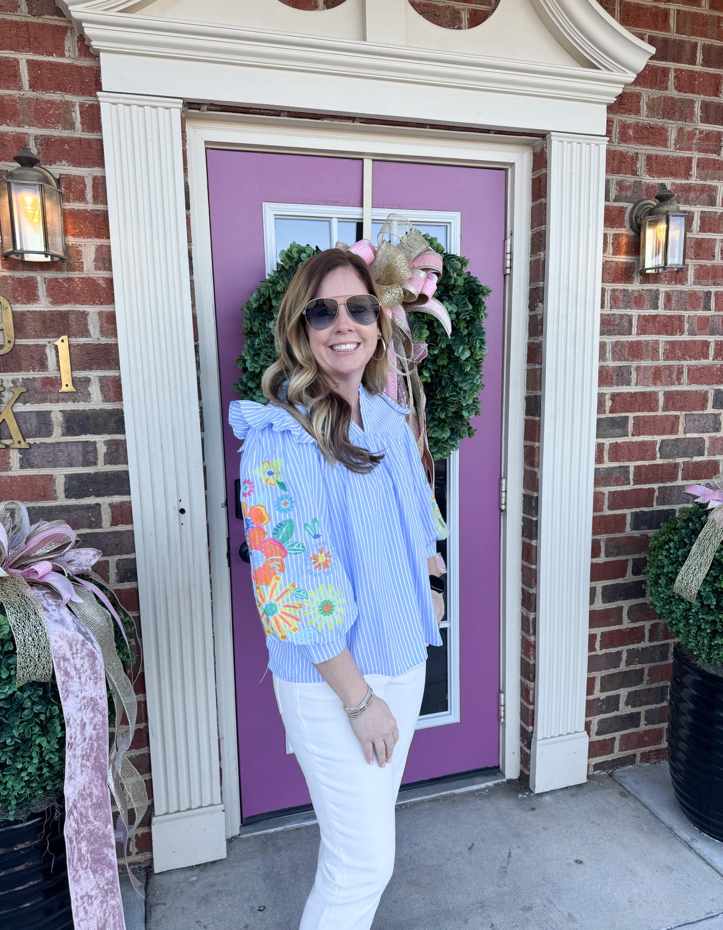 Stripes Floral Top