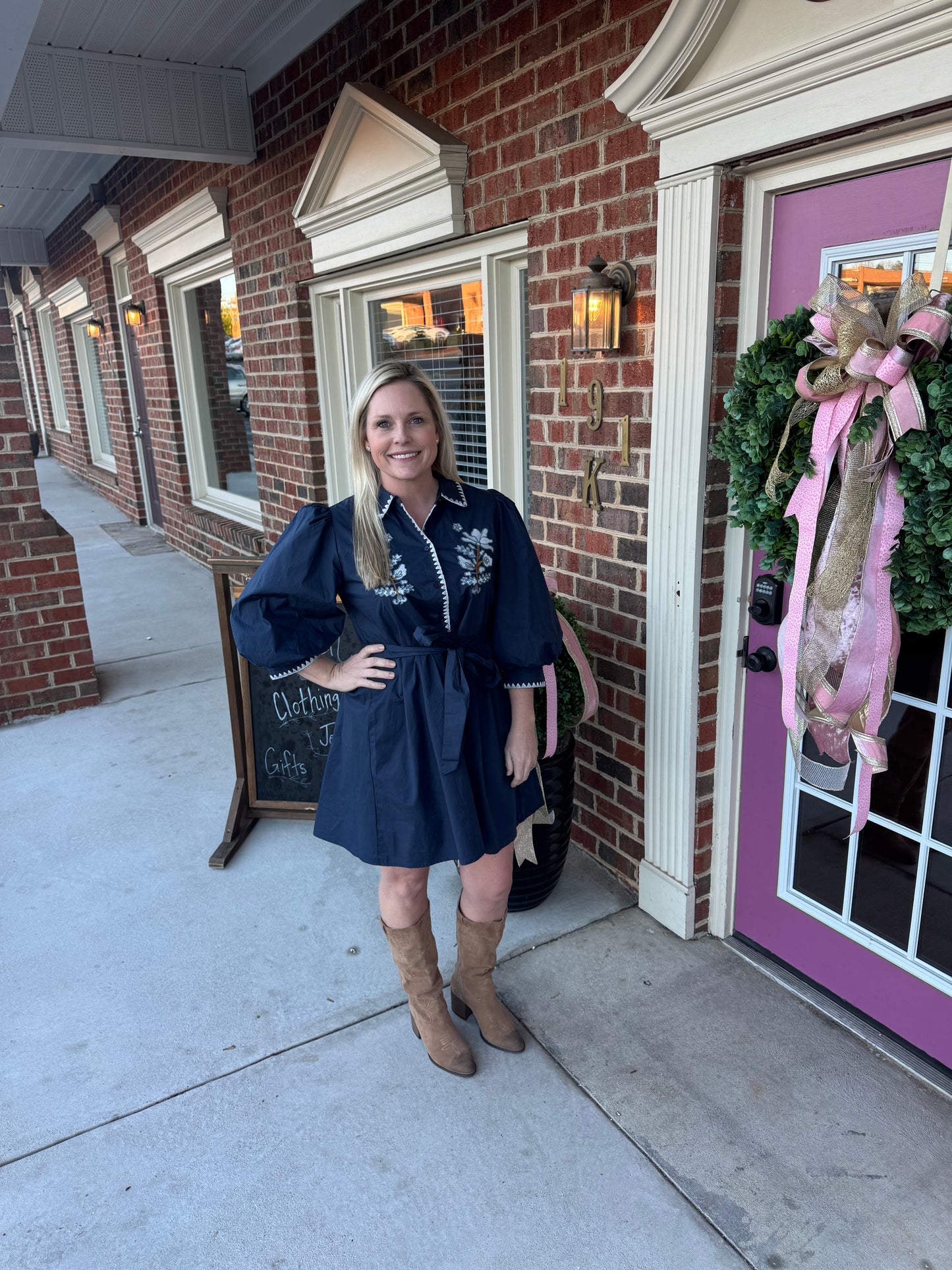 Stuck in Time Embroidered Dress