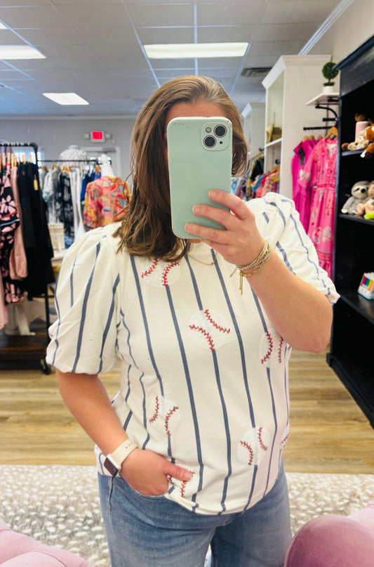 Sequin Baseball Top