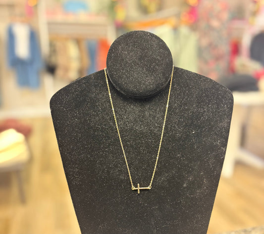 Faith Bar Cross Necklace