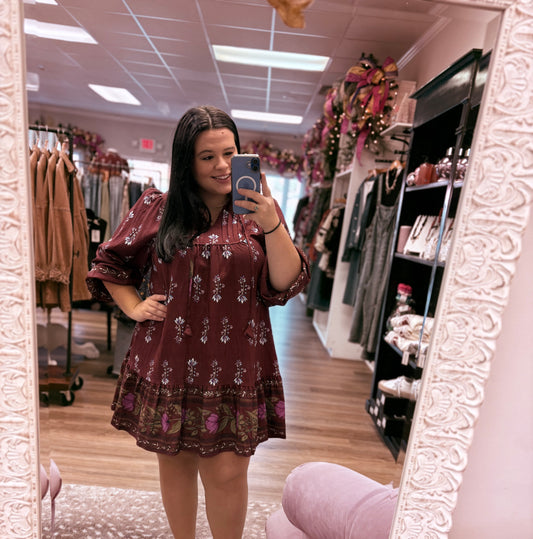 Autumn Blossom Boho Dress