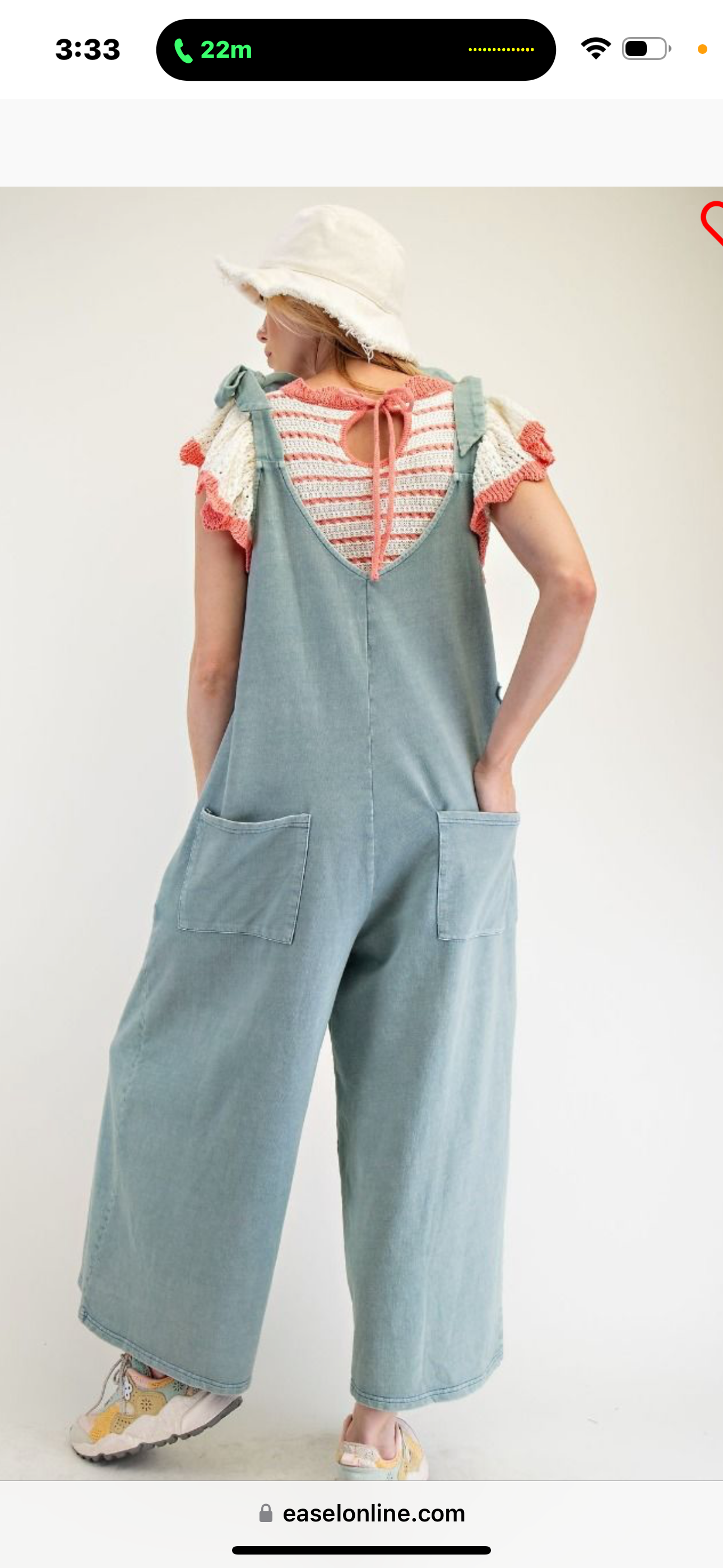 Dusty Blue mineral washed Jumpsuit