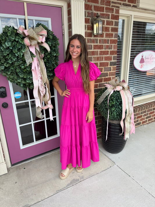 Magenta maxi dress