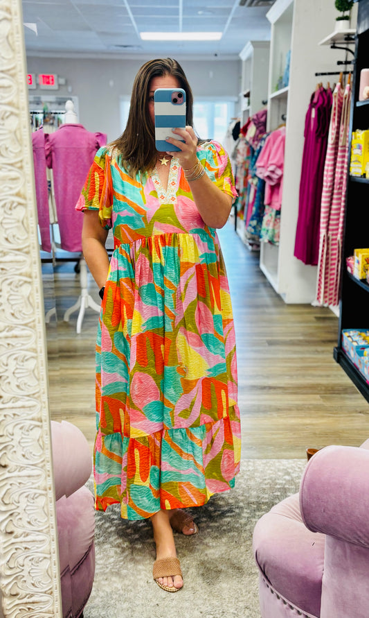 Sun-kissed Paradise Midi Dress