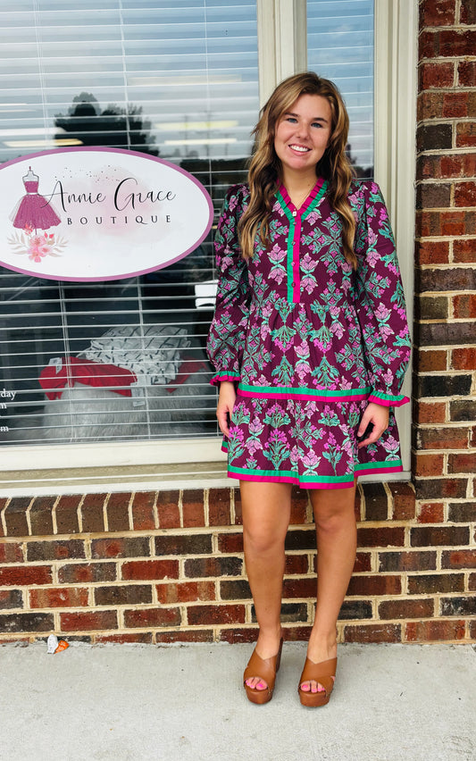 Enchanted Plum Garden Dress