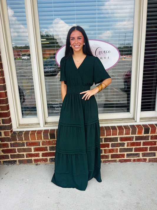 Sea green Tiered Maxi Dress