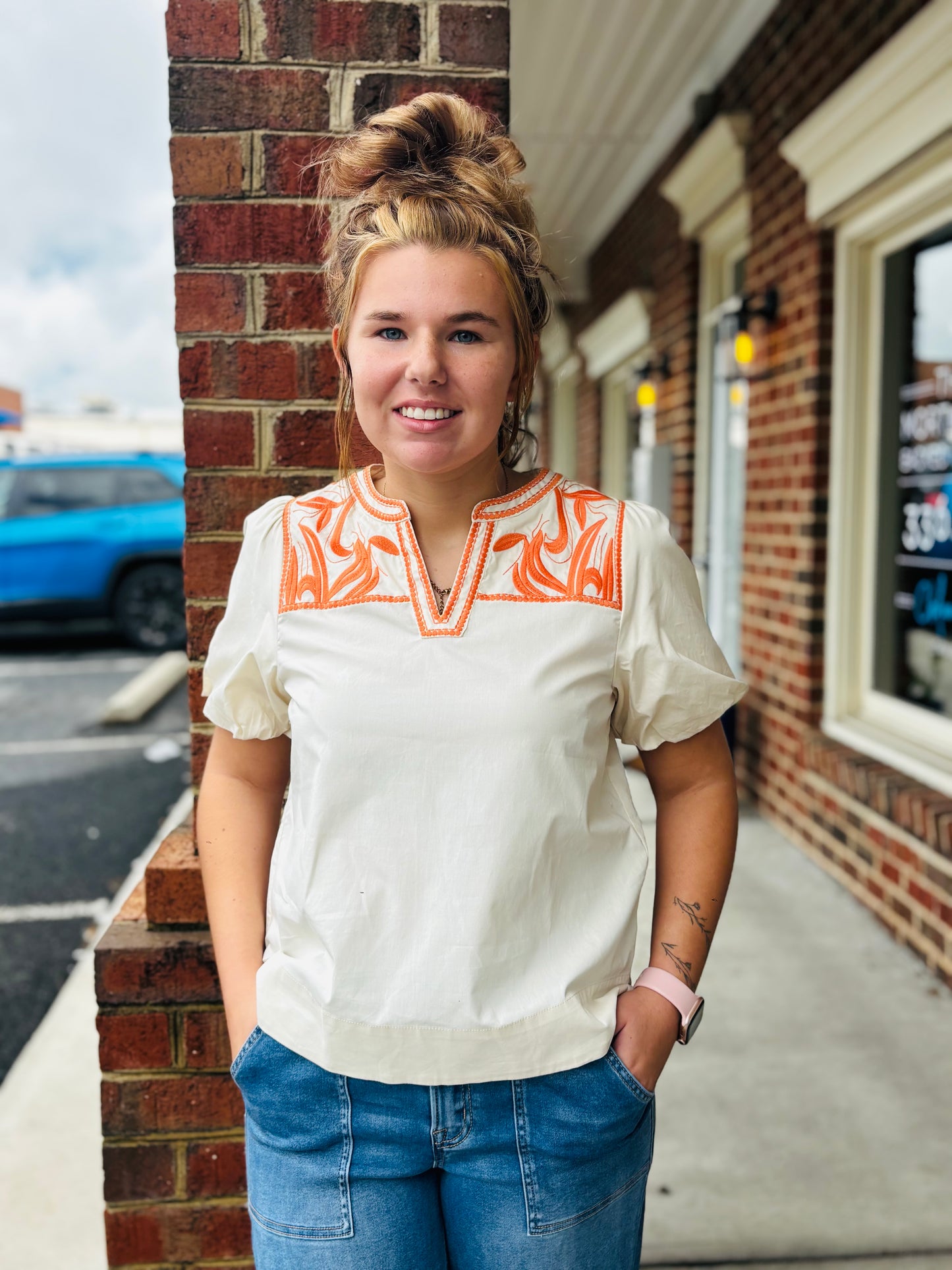 Sunset Embroidery Top