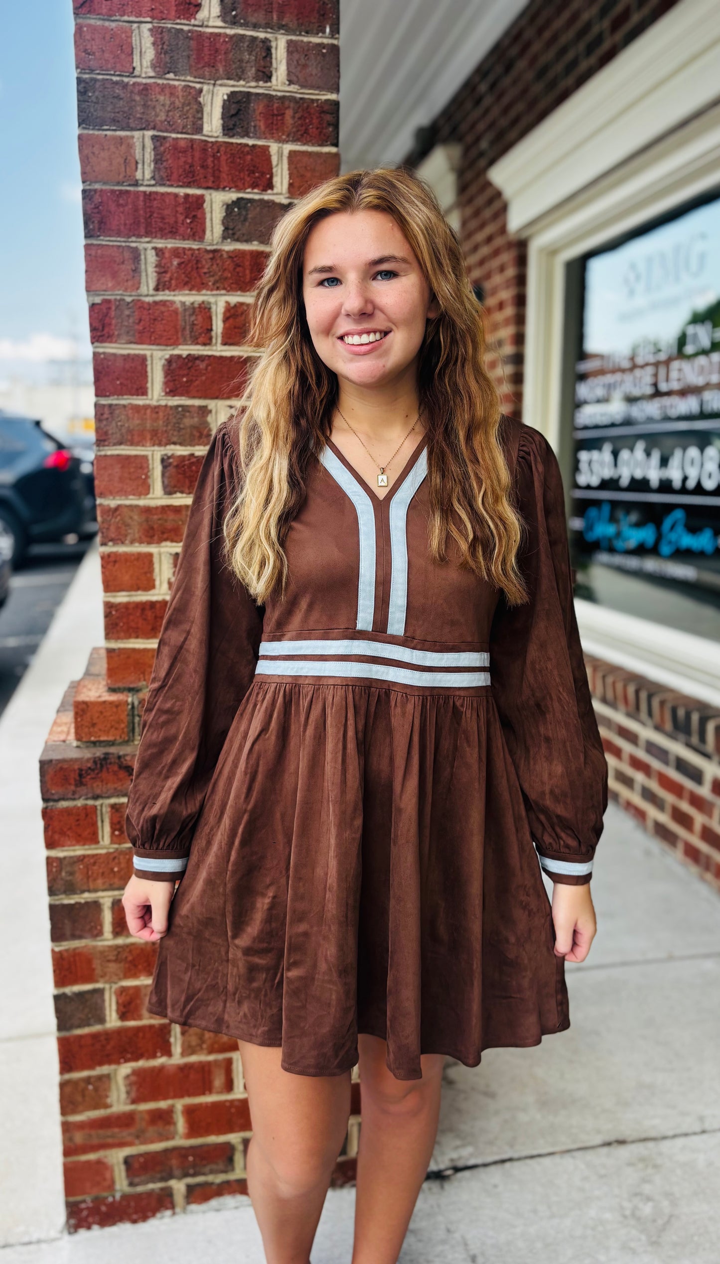 Brown Suede Dress