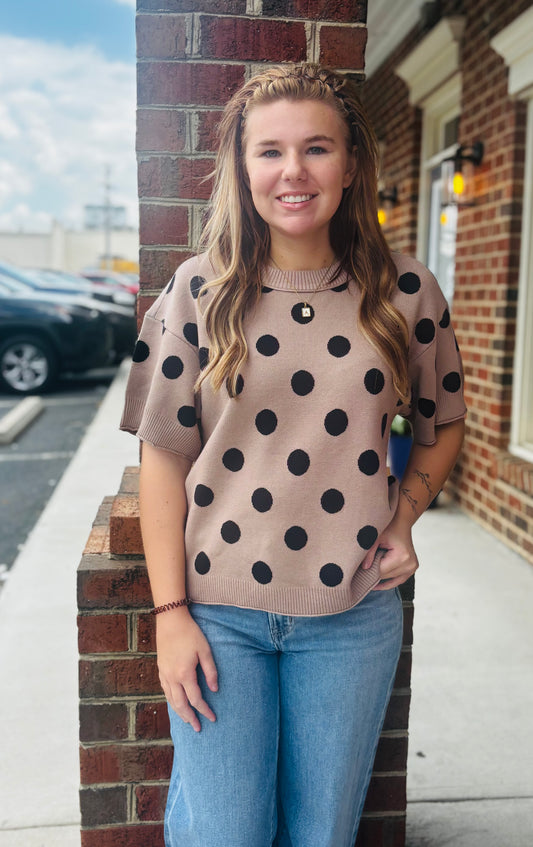Brown Polka Dot Sweater