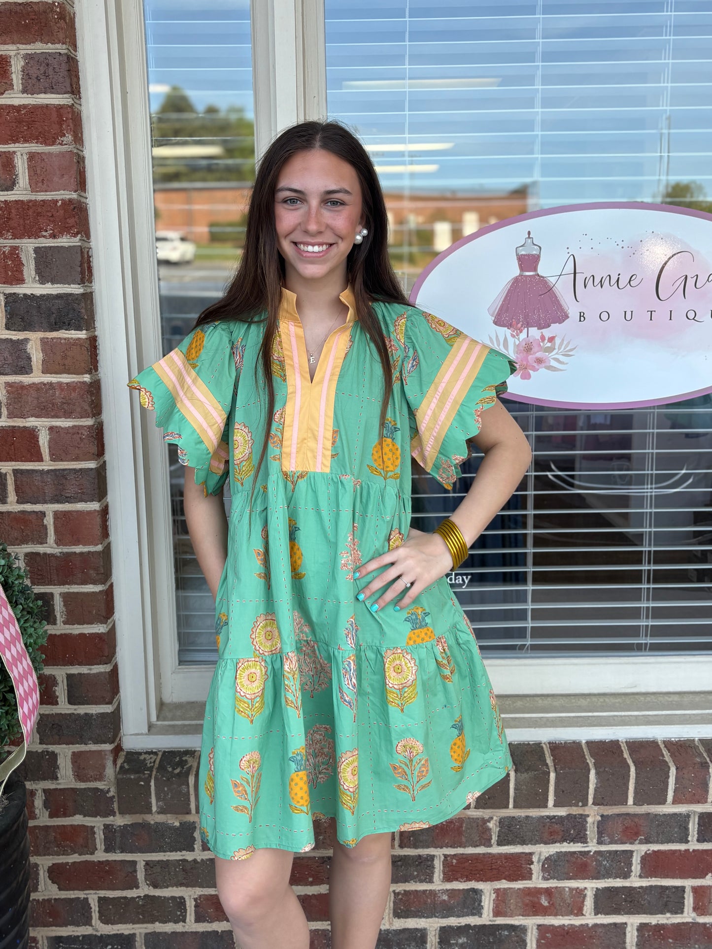 Golden Garden Babydoll Dress