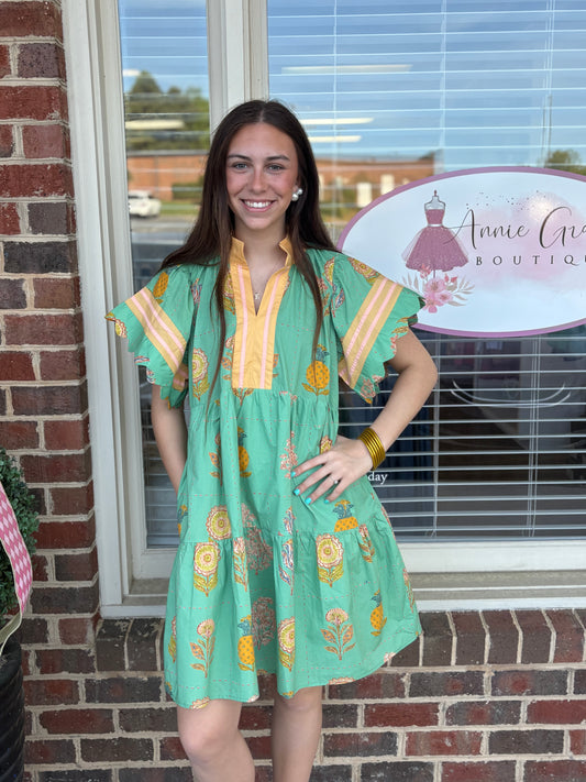 Golden Garden Babydoll Dress