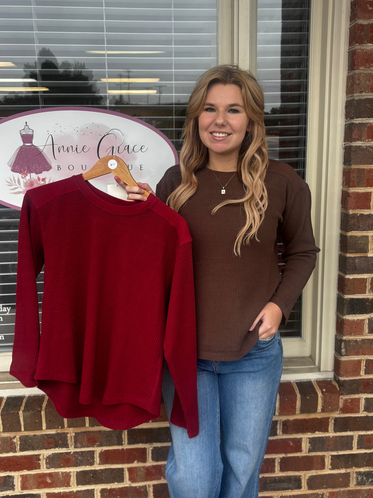 Casual Waffle Knit Top