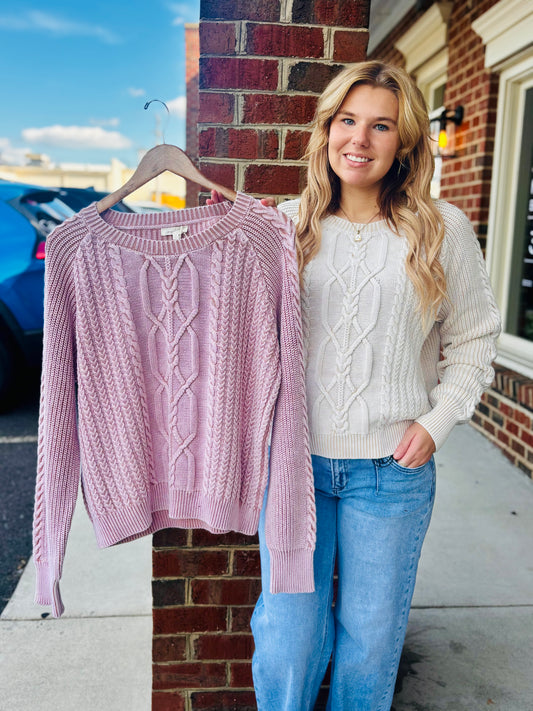 Cable knit sweater