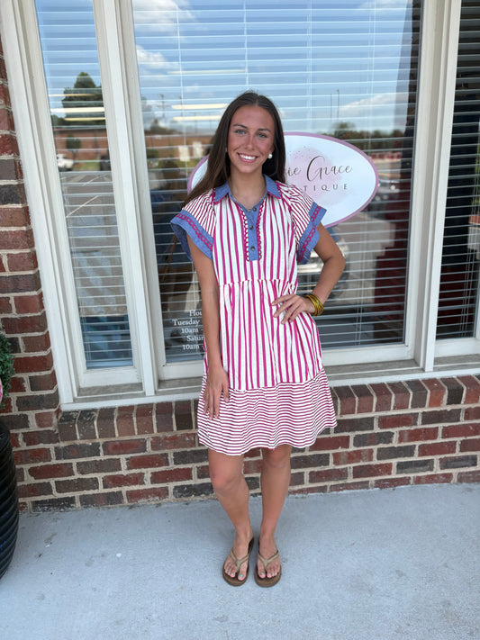 Berry Lane Stripe Dress