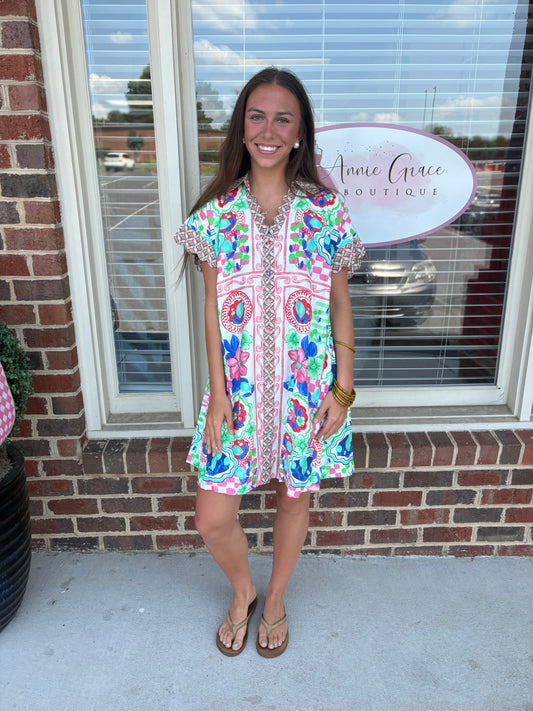 Tropical Mosaic Dress