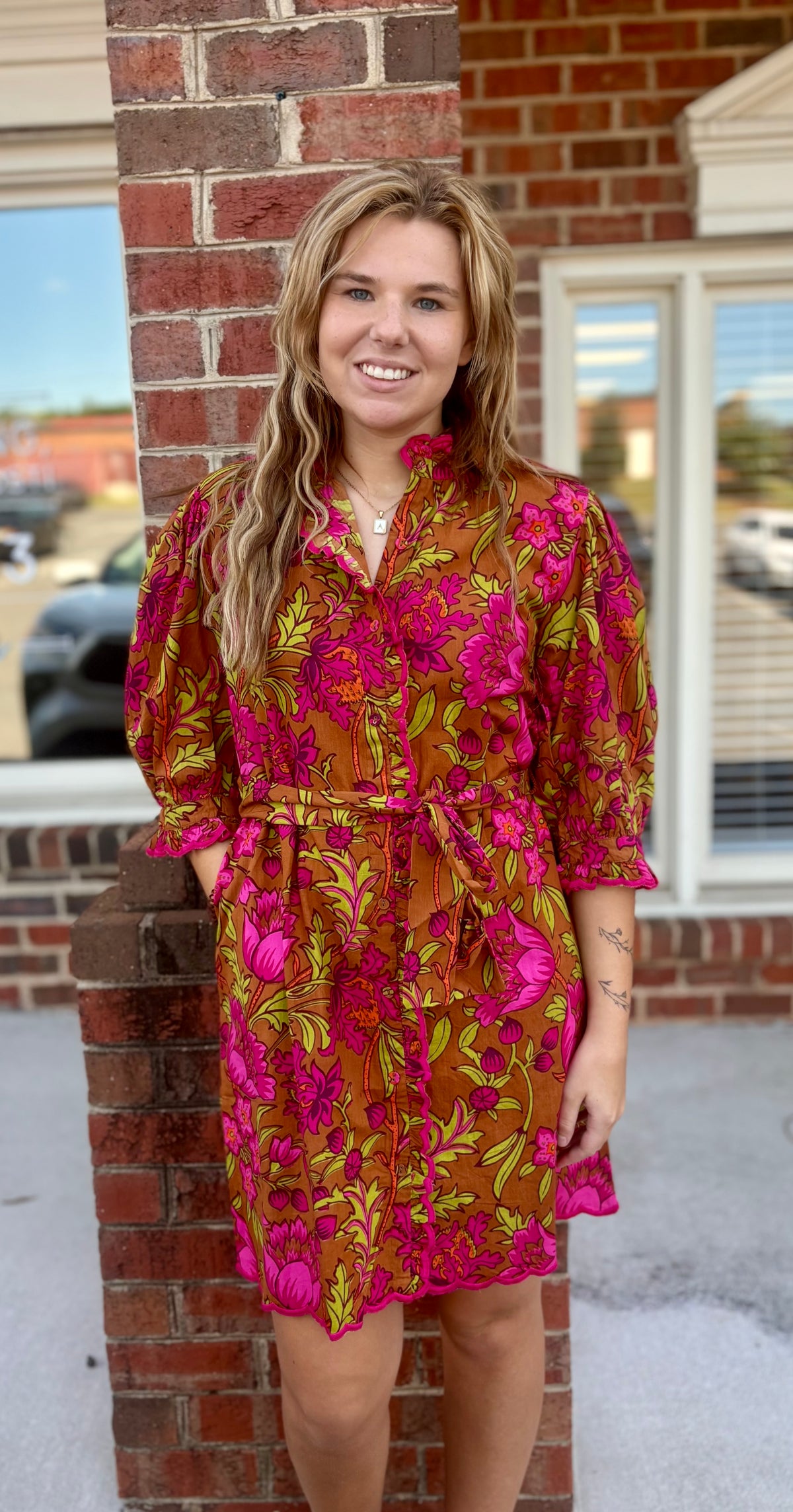 Uncle Frank Tucked Front Aline Dress