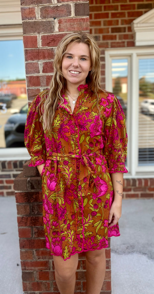Uncle Frank Tucked Front Aline Dress
