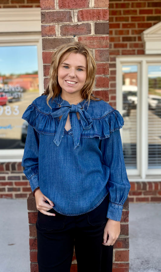Ivy Jane Denim Bow Top