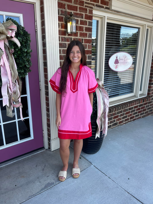 Pink and Red dress