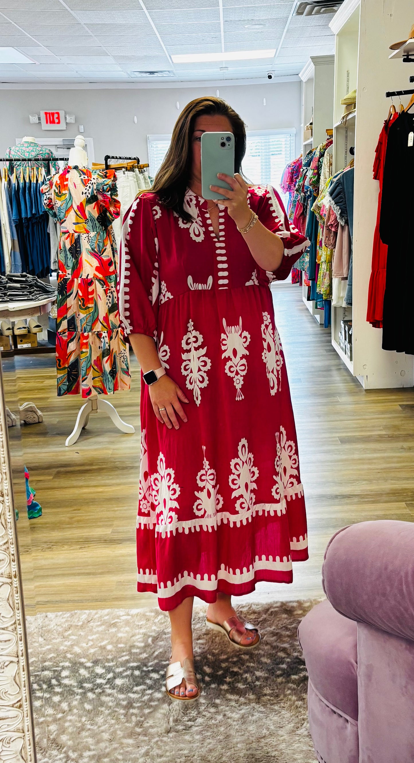 Abstract Midi Dress