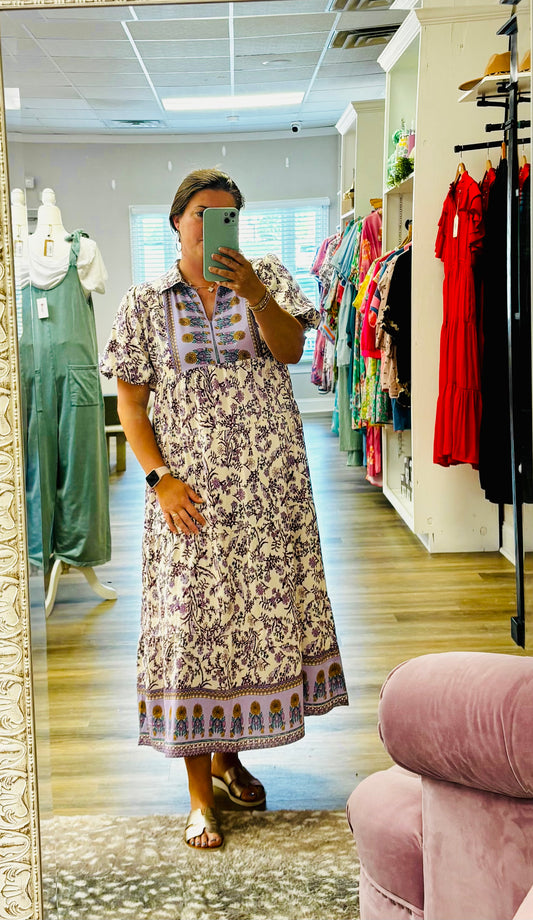 Lavender Boho Maxi Dress