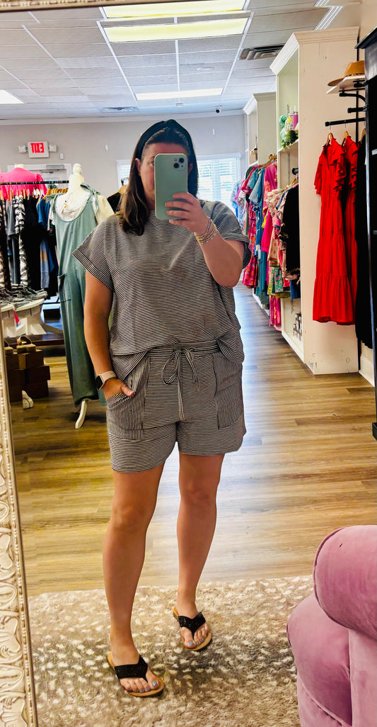 Black & White Shorts Set