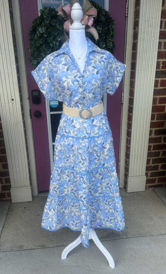 Belted midi dress