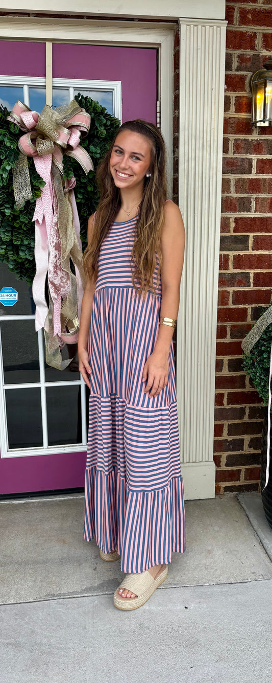 Janie Stripped Tiered Maxi