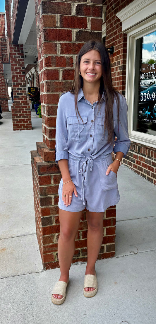 Dusty Blue Romper