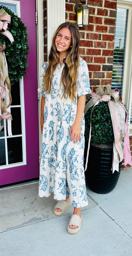 Tiered Textured Midi Dress