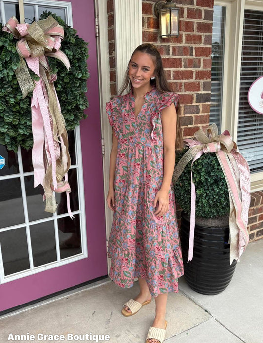 Pink Mix floral dress